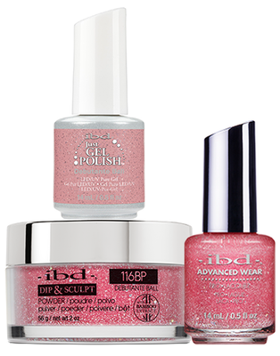 IBD 3in1 Dip & Sculpt Powder + Gel Polish + Nail Lacquer, 116BP, Debutante Ball OK0331LK