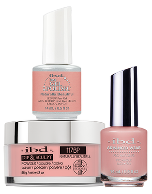 IBD 3in1 Dip & Sculpt Powder + Gel Polish + Nail Lacquer, 117BP, Naturally Beautiful OK0331LK