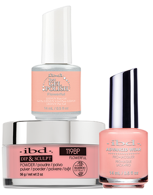 IBD 3in1 Dip & Sculpt Powder + Gel Polish + Nail Lacquer, 119BP, Flowerful OK0331LK