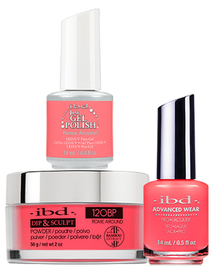 IBD 3in1 Dip & Sculpt Powder + Gel Polish + Nail Lacquer, 120BP, Rome Around OK0331LK