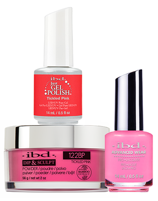 IBD 3in1 Dip & Sculpt Powder + Gel Polish + Nail Lacquer, 122BP, Tickled Pink OK0331LK