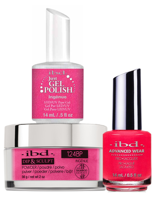 IBD 3in1 Dip & Sculpt Powder + Gel Polish + Nail Lacquer, 124BP, Ingénue OK0331LK