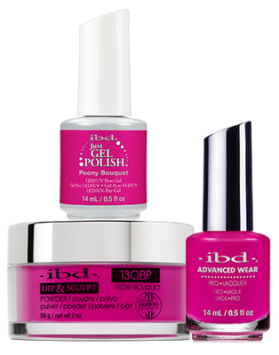 IBD 3in1 Dip & Sculpt Powder + Gel Polish + Nail Lacquer, 130BP, Peony Bouquet OK0331LK