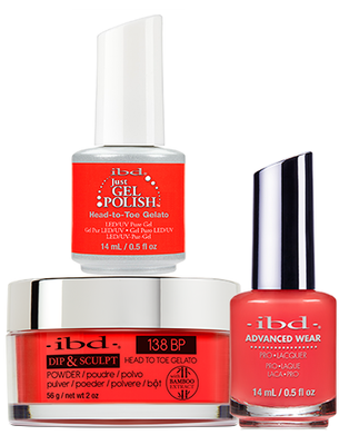 IBD 3in1 Dip & Sculpt Powder + Gel Polish + Nail Lacquer, 138BP, Head To Toe Gelatto OK0331LK