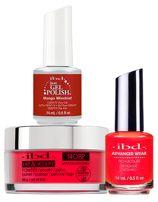 IBD 3in1 Dip & Sculpt Powder + Gel Polish + Nail Lacquer, 140BP, Mango Mischief OK0331LK