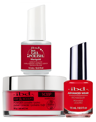 IBD 3in1 Dip & Sculpt Powder + Gel Polish + Nail Lacquer, 143BP, Marigold OK0331LK