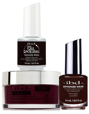 IBD 3in1 Dip & Sculpt Powder + Gel Polish + Nail Lacquer, 155BP, Catwalk Alley OK0331LK