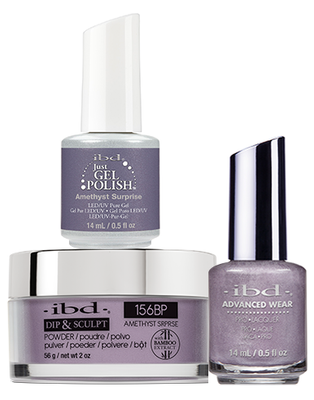 IBD 3in1 Dip & Sculpt Powder + Gel Polish + Nail Lacquer, 156BP, Amethyst Srprse OK0331LK