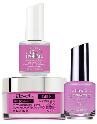 IBD 3in1 Dip & Sculpt Powder + Gel Polish + Nail Lacquer, 158BP, Cashmere Cutie OK0331LK