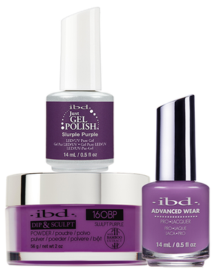 IBD 3in1 Dip & Sculpt Powder + Gel Polish + Nail Lacquer, 160BP, Slurple Purple OK0331LK