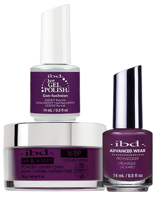 IBD 3in1 Dip & Sculpt Powder + Gel Polish + Nail Lacquer, 161BP, Con-Fuchsion OK0331LK