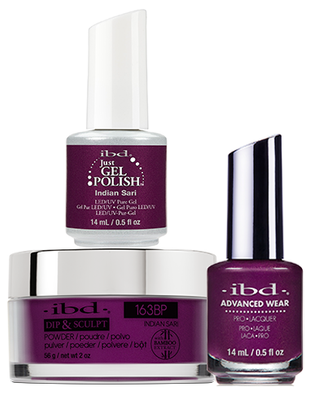 IBD 3in1 Dip & Sculpt Powder + Gel Polish + Nail Lacquer, 163BP, Indian Sari OK0331LK