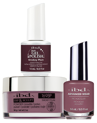 IBD 3in1 Dip & Sculpt Powder + Gel Polish + Nail Lacquer, 169BP, Smokey Plum OK0331LK