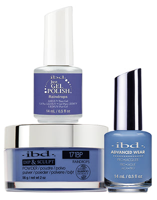 IBD 3in1 Dip & Sculpt Powder + Gel Polish + Nail Lacquer, 171BP, Raindrops OK0331LK