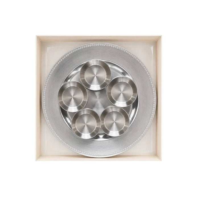 Cre8tion Pedicure Tray Set, Silver