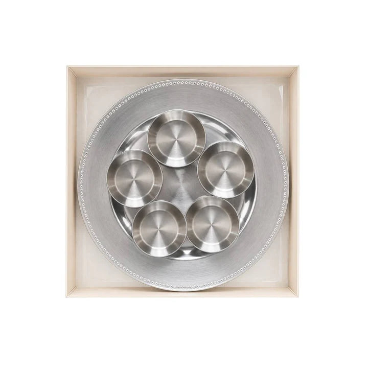 Cre8tion Pedicure Tray Set, Silver