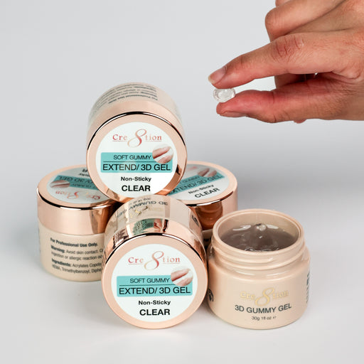 Cre8tion Soft Gummy Extend/3D Gel in Jar 1oz, Clear (Pk: 280 pcs/case)