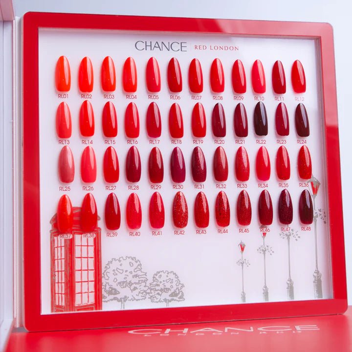Chance Counter Display Color Chart - Red London Kit (48 Colors) — Nail ...