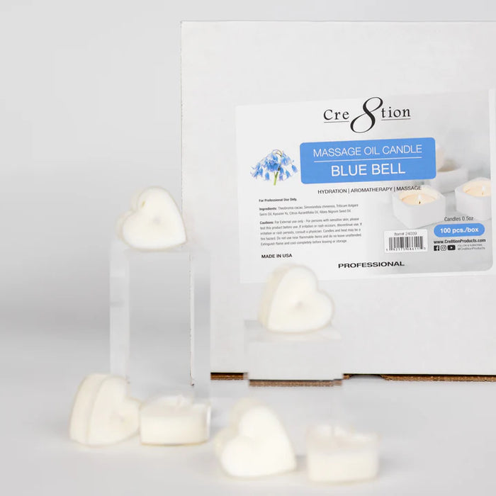 Cre8tion Massage Oil Candles 0.5oz, BLUE BELL BOX (Pk: 100 pcs/box)