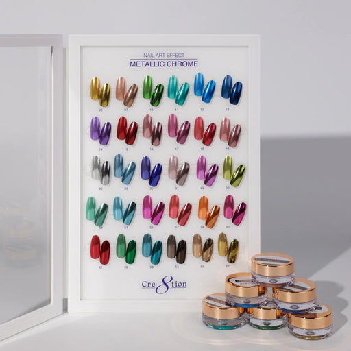 Cre8tion Acrylic Booklet - Nail Art Metallic Chrome (30 colors)