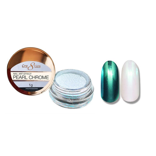 Cre8tion 1g Nail Art Effect, PEARL CHROME, 6 colors (Pk: 6 Jars/pack) - 06