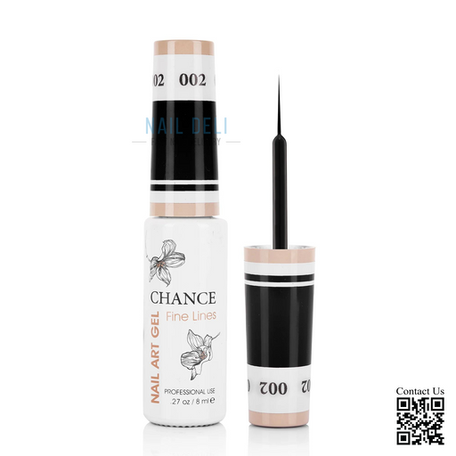Chance Fine Lines - DETAILING Nail Art Gel 0.33oz, #2 Super Black