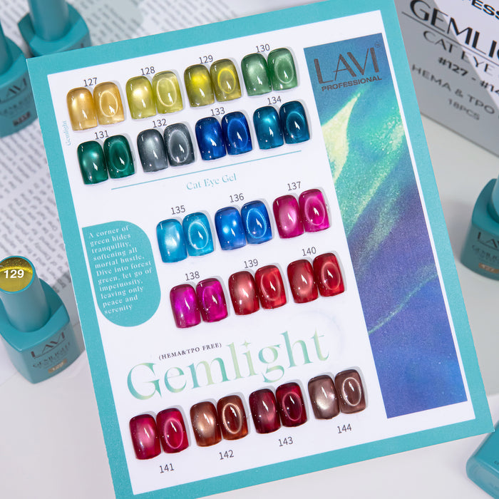 LAVI Cat Eye Kit (18 colors) - GEMLIGHT (#127 - #144) Collection - SKU 16047-GL