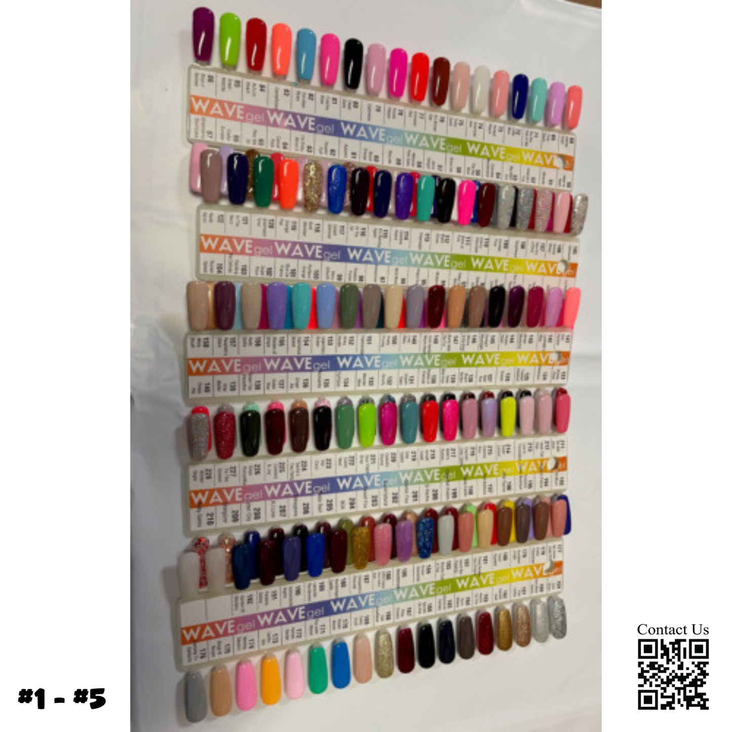 Wave Gel Nail Lacquer + Gel Polish Sample Tips 36 Colors For Full Line, From #01 To #05 OK0524VD