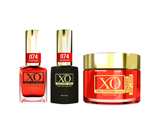 XO 4in1 Acrylic/Dipping Powder + Gel Polish + Nail Lacquer, 074