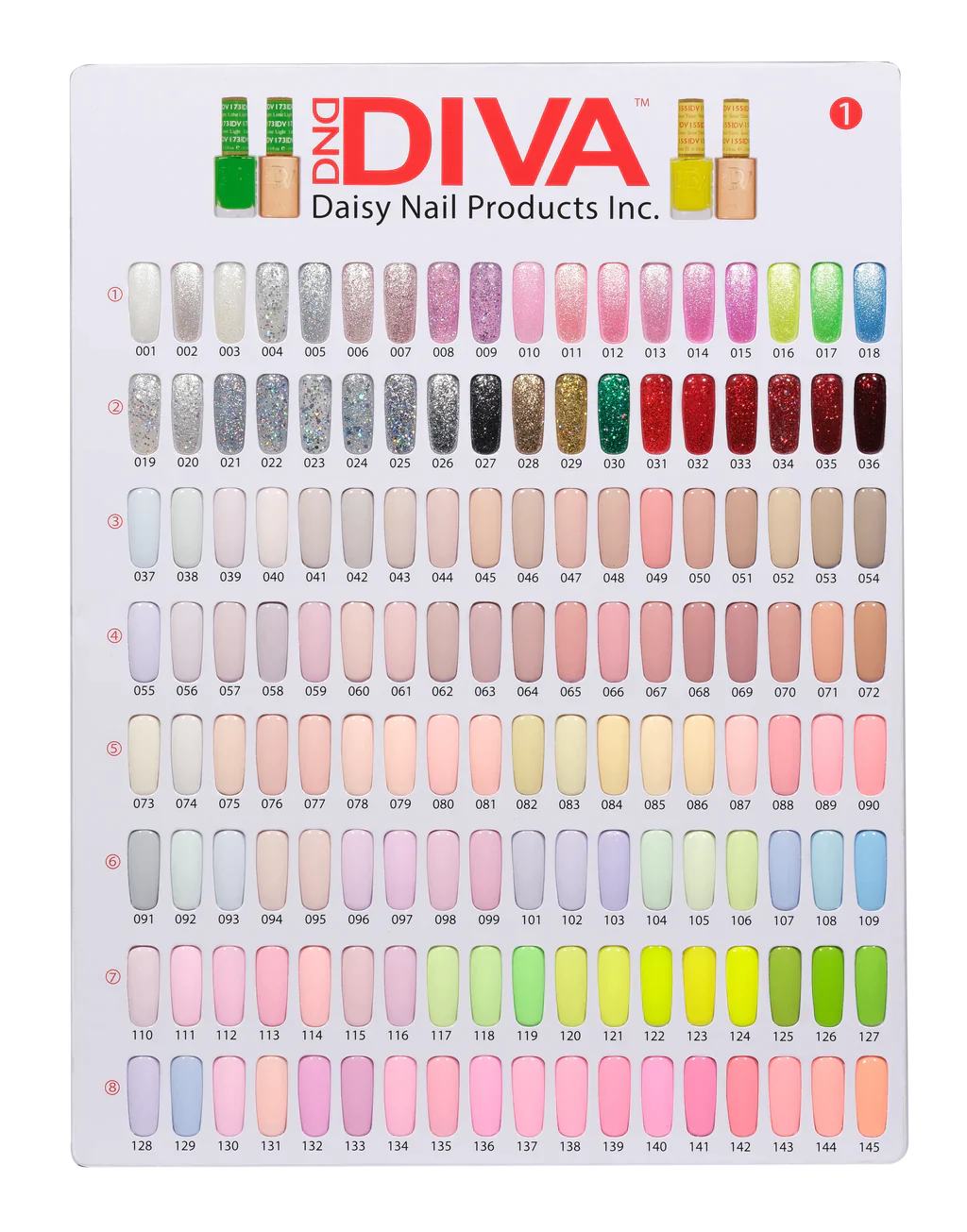 DND Nail Lacquer And Gel Polish, DIVA COLLECTION, Color Booklet, 288 Colors, 55590