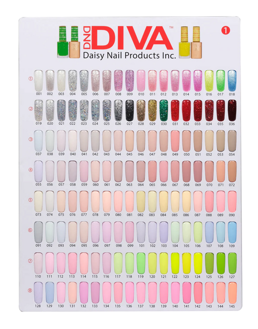 DND Nail Lacquer And Gel Polish, DIVA COLLECTION, Color Booklet, 288 Colors, 55590