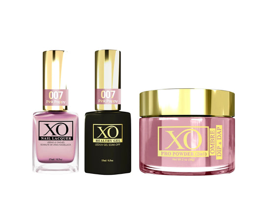 XO 4in1 Acrylic/Dipping Powder + Gel Polish + Nail Lacquer, 007