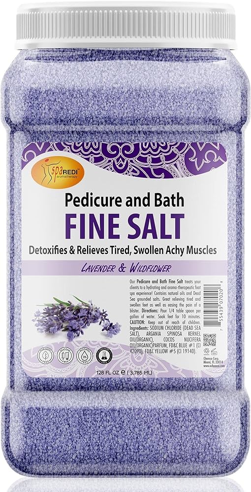 SpaRedi Pedi Bath Fine Salt, Lavender & Wildflower, 1Gal, 07020 OK0325MD