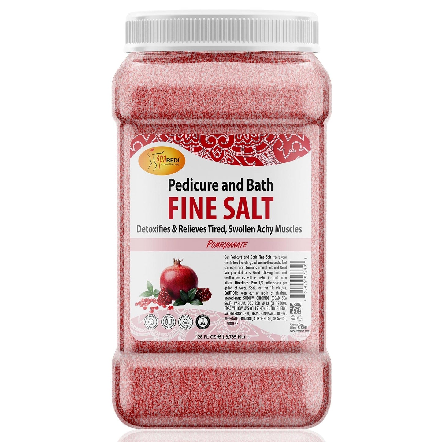 SpaRedi Pedi Bath Fine Salt, Pomegranate, 1Gal, 07380 OK0325MD