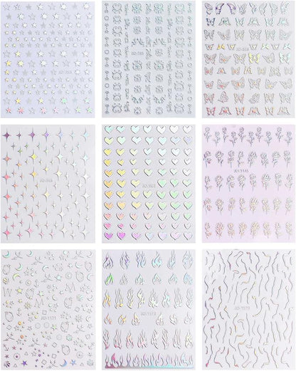 Airtouch Hollo 3D Nail Art Sticker, Butterfly Collection, Color List Note, 000