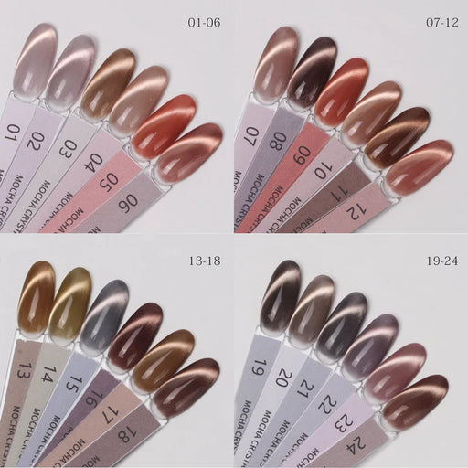 Nacy Full Set Crystal Cat Eye Gel 0.5oz - Coffee Mocha (24 colors) Collection