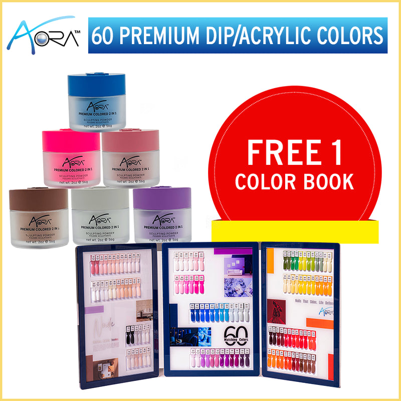 Aora PREMIUM UV/LED Powder 2oz Full Line 000 (60 Colors)