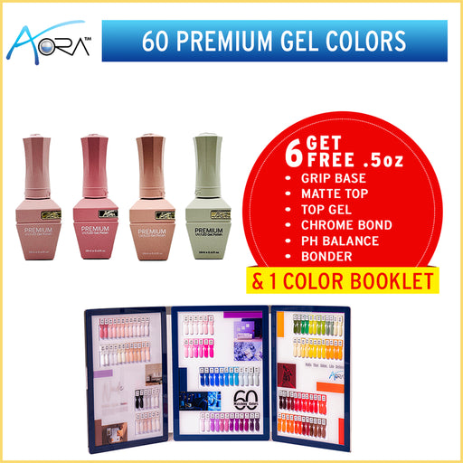 Aora PREMIUM UV/LED Gel Polish 0.6oz Full Line 000 (60 Colors)