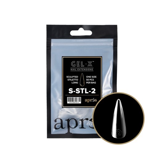 Apres Gel-X, SCULPTED ATILETTO LONG Refill Bags, SSTL2.0, 15349 (50 Nail Tips/Bag)