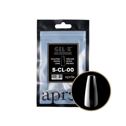 Apres Gel-X, SCULPTED COFFIN LONG Refill Bags, SCL2.0, 15343 (50 Nail Tips/Bag)