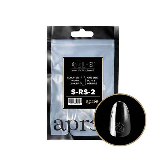 Apres Gel-X, SCULPTED ROUND SHORT Refill Bags, SRS2.0, 15351 (50 Nail Tips/Bag)