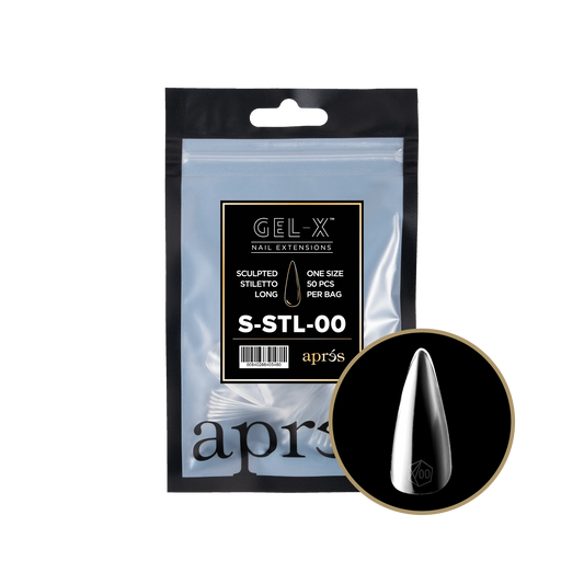 Apres Gel-X, SCULPTED STILETTO LONG Refill Bags, SSTL2.0, 15357 (50 Nail Tips/Bag)