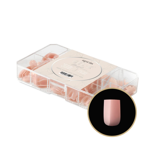 Apres Neutrals Gel-X Tips, Margot Neutrals Natural Square Extra Short, N-SXS, 57818 (PK: 150pcs/box)