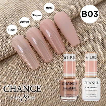 Chance Gel Polish & Nail Lacquer (by Cre8tion), Bare Collection, B03 (Matching OPI T65), 0.5oz, 0916-1326