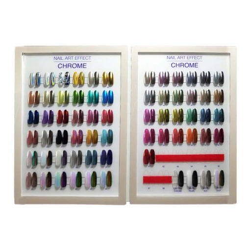 Cre8tion Acrylic Booklet - Nail Art Chrome, Crystal Chrome, White Pearl, White Silk & Pixie Dust (72 colors)
