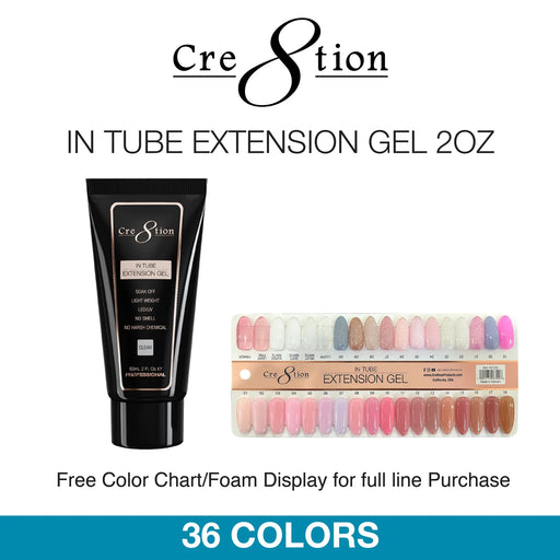 Cre8tion In Tube Extension Gel 2oz (60 colors), (Pk: 12 pcs/box, 192 pcs/case) 000