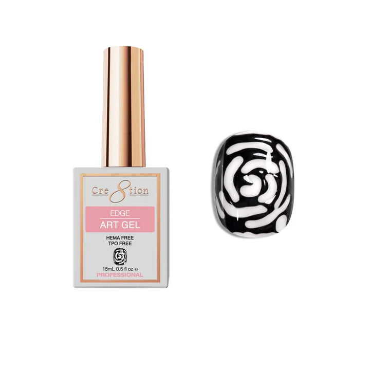 Cre8tion Art Gel 0.5oz – EDGE Collection (HEMA & TPO Free), BLACK (Pk: 6 pcs/box)