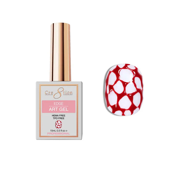 Cre8tion Art Gel 0.5oz – EDGE Collection (HEMA & TPO Free), RED (Pk: 6 pcs/box)