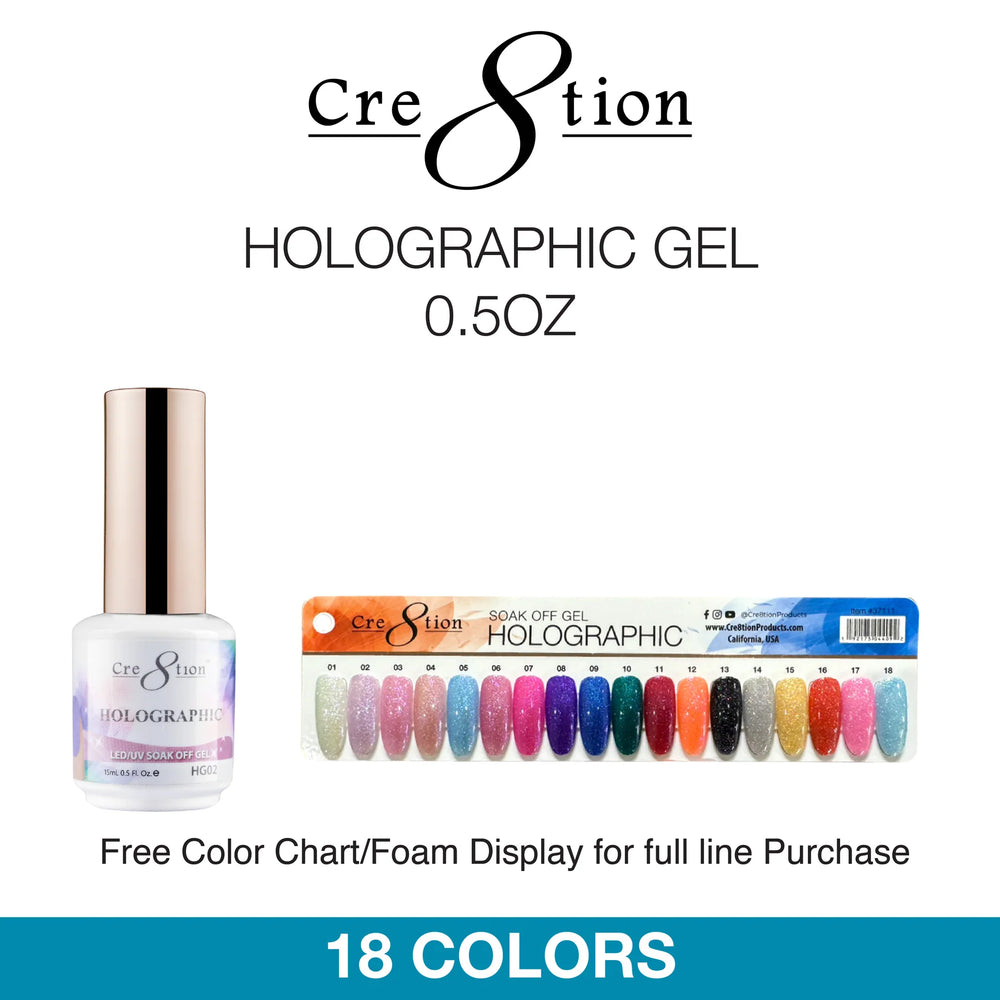 Cre8tion 0.5oz GEL HOLOGRAPHIC Collection 000