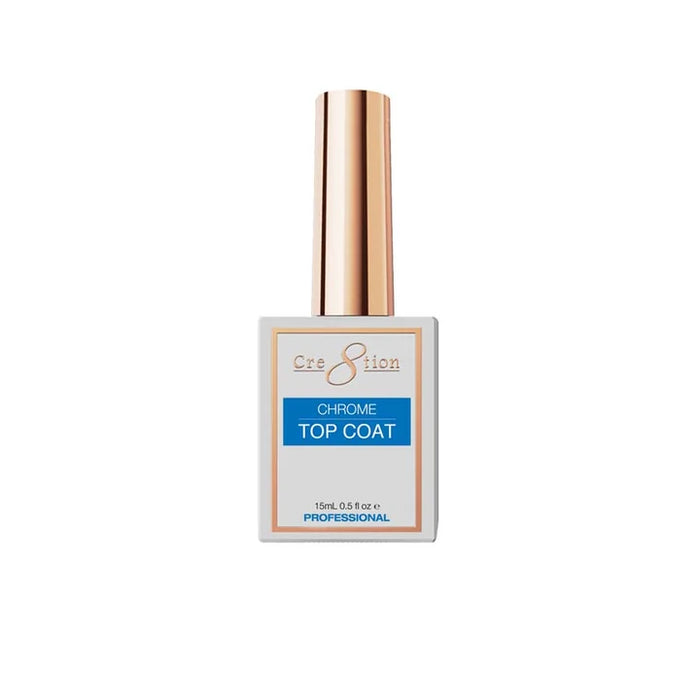 Cre8tion Gel 0.5oz - CHROME TOP COAT No Wipe (Metallic Top), (Pk: 216 pcs/case)
